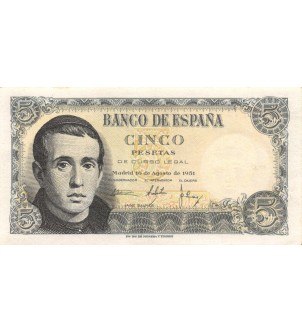 ESPAGNE - 5 PESETAS 16-08-1951 2