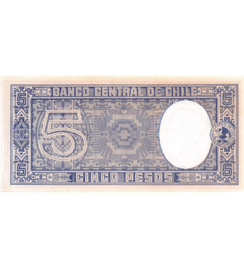 CHILI - 5 PESOS 1947 / 1958 - B. O'HIGGINS