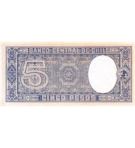 CHILI - 5 PESOS 1947 / 1958 - B. O'HIGGINS
