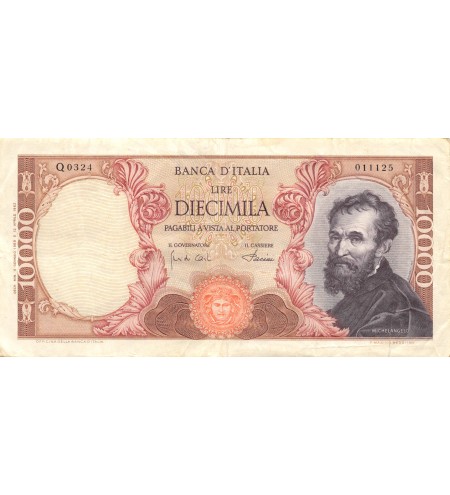 ITALIE - 10000 LIRE 04-01-1968 - MICHEL-ANGE