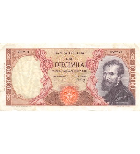 ITALIE - 10000 LIRE 20-05-1966 - MICHEL-ANGE