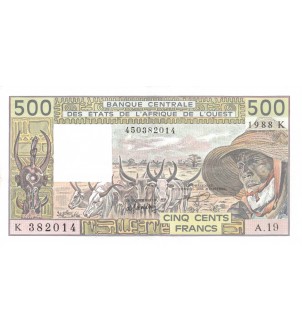 ETATS DE L'AFRIQUE DE L'OUEST - 500 FRANCS 1988