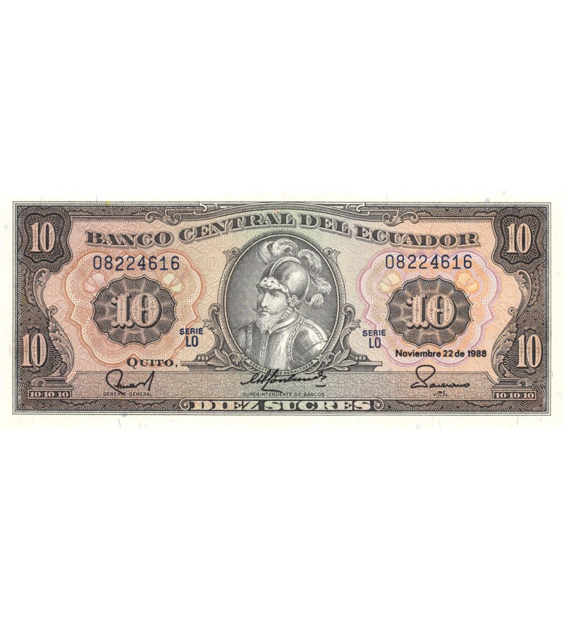 EQUATEUR - 10 SUCRES 22/11/1988 - NEUF