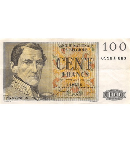 BELGIQUE - 100 FRANCS 24-05-1955 - LEOPOLD Ier