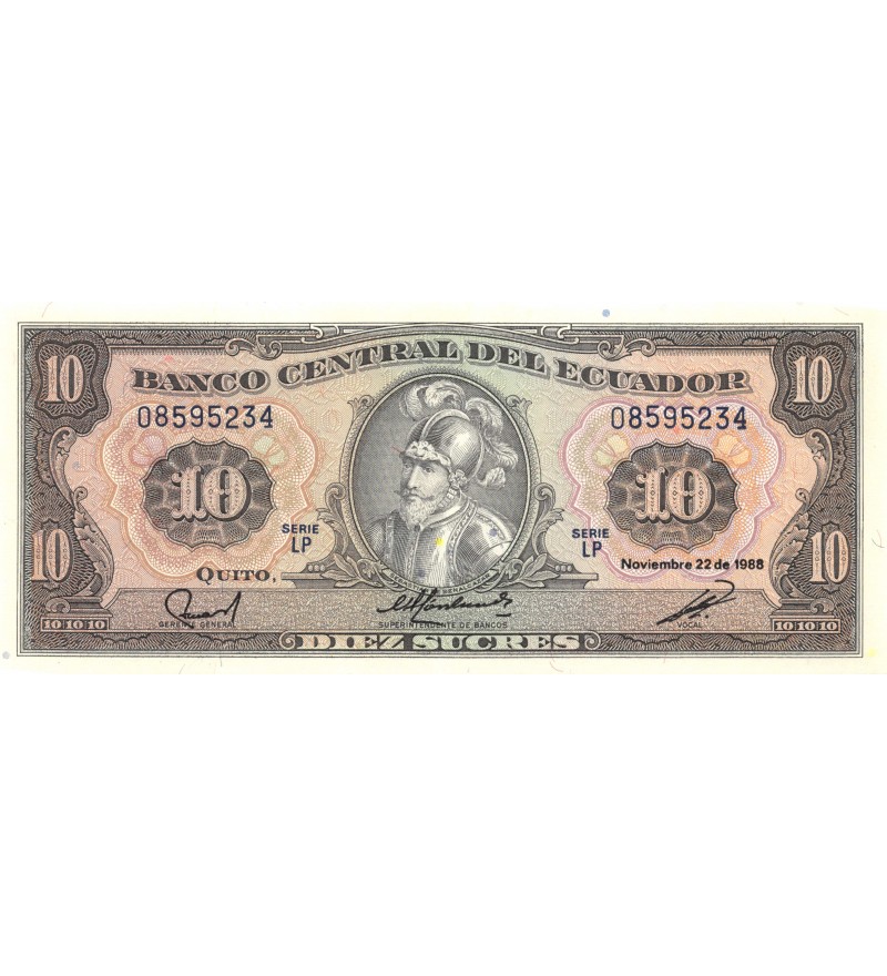 EQUATEUR - 10 SUCRES 22/11/1988 - NEUF