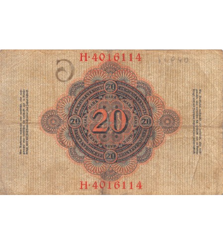 ALLEMAGNE - 20 MARK 21-04-1910