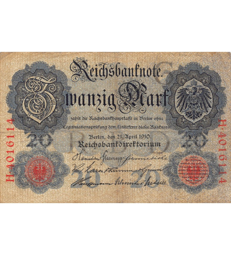 ALLEMAGNE - 20 MARK 21-04-1910