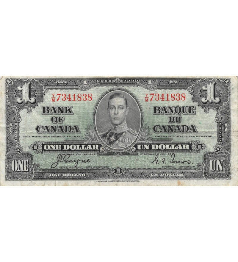 CANADA, GEORGES VI - 1 DOLLAR 02-01-1937