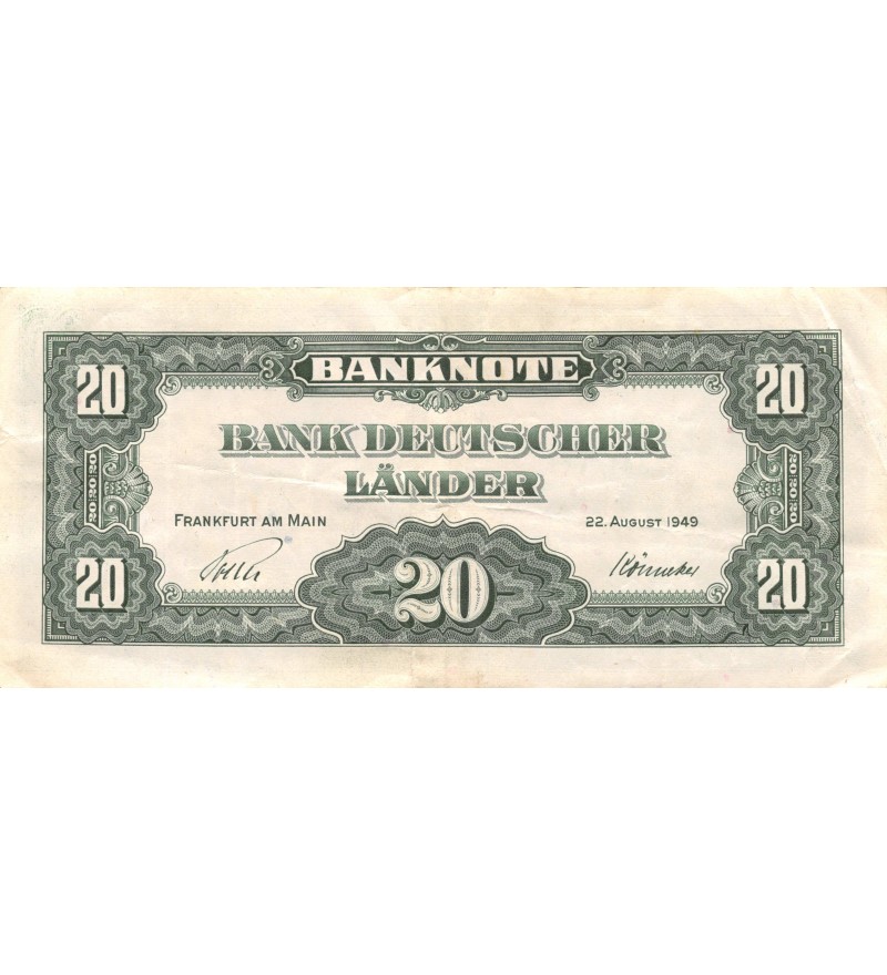 ALLEMAGNE FÉDÉRALE - 20 MARK 22-08-1949