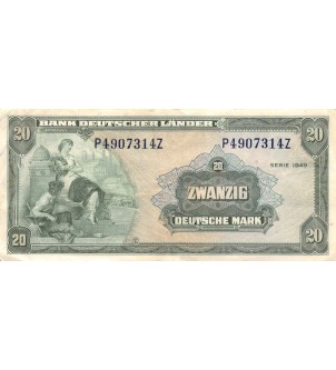ALLEMAGNE FÉDÉRALE - 20 MARK 22-08-1949 2
