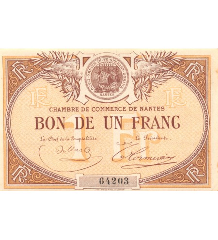 CHAMBRE DE COMMERCE DE NANTES - 1 FRANC 1918