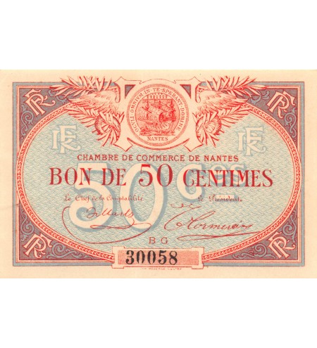 CHAMBRE DE COMMERCE DE NANTES - 50 CENTIMES 1918