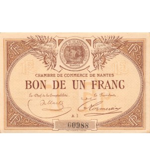 CHAMBRE DE COMMERCE DE NANTES - 1 FRANC 1918
