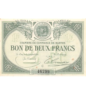 CHAMBRE DE COMMERCE DE NANTES - 2 FRANCS 1918