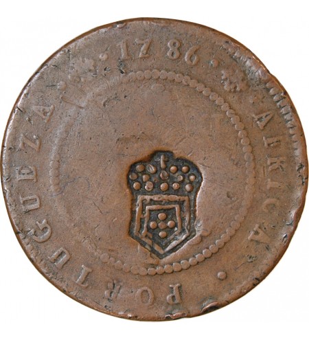 ANGOLA, MARIA I ET PEDRO III - 1 MACUTA 1786 AVEC CONTREMARQUE