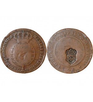 ANGOLA, MARIA I ET PEDRO III - 1 MACUTA 1786 AVEC CONTREMARQUE 2