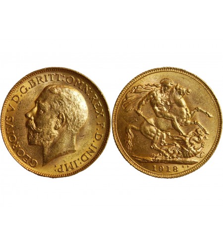 CANADA - GEORGE V SOUVERAIN OR 1918 C OTTAWA﻿