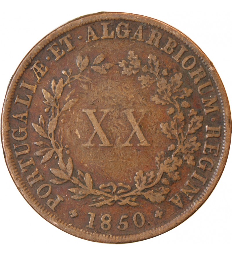PORTUGAL, MARIE II - 20 REIS 1850