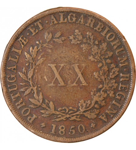 PORTUGAL, MARIE II - 20 REIS 1850