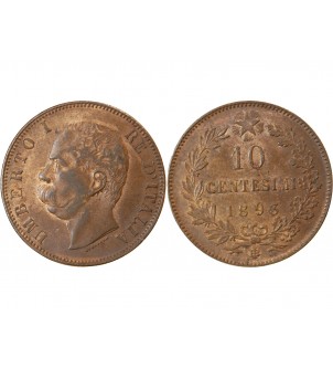 ITALIE, UMBERTO Ier - 10 CENTESIMI 1893 BI BIRMINGHAM 2