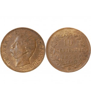 ITALIE, UMBERTO Ier - 10 CENTESIMI 1893 BI BIRMINGHAM 2