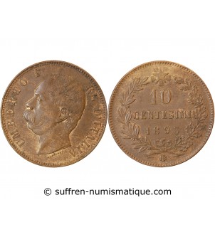 ITALIE, UMBERTO Ier - 10 CENTESIMI 1893 BI BIRMINGHAM