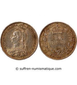 GRANDE-BRETAGNE, VICTORIA - 6 PENCE ARGENT 1888