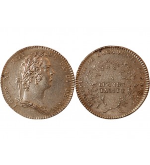 ACADEMIE FRANCAISE, LOUIS XV – JETON ARGENT (émission de 1732) 2