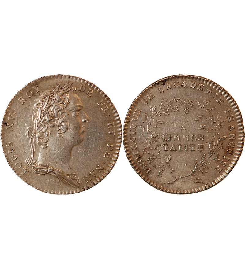 ACADEMIE FRANCAISE, LOUIS XV – JETON ARGENT (émission de 1732)
