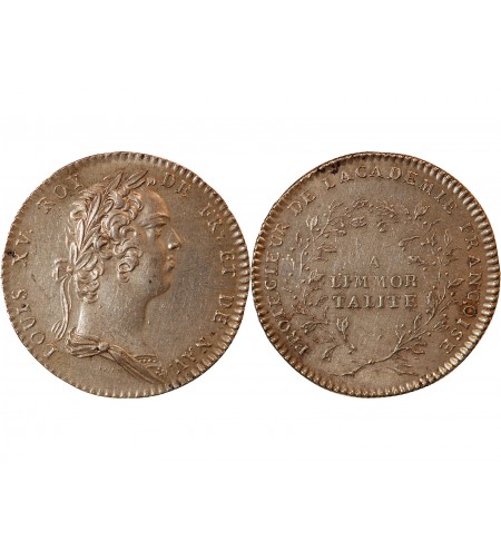 ACADEMIE FRANCAISE, LOUIS XV – JETON ARGENT (émission de 1732)