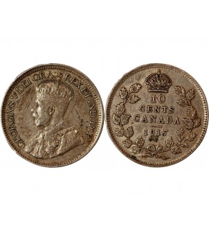 CANADA, GEORGE V - 10 CENTS ARGENT 1917 2