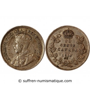 CANADA, GEORGE V - 10 CENTS ARGENT 1917