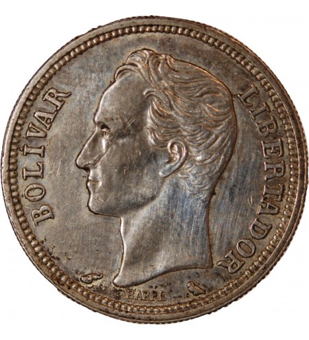 VENEZUELA, SIMON BOLIVAR - 1 BOLIVAR ARGENT 1960