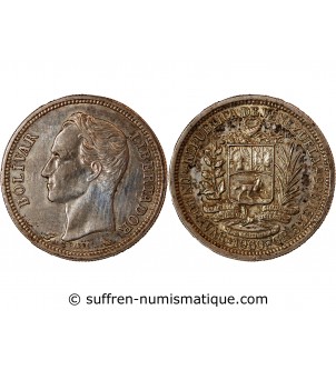 VENEZUELA, SIMON BOLIVAR - 1 BOLIVAR ARGENT 1960