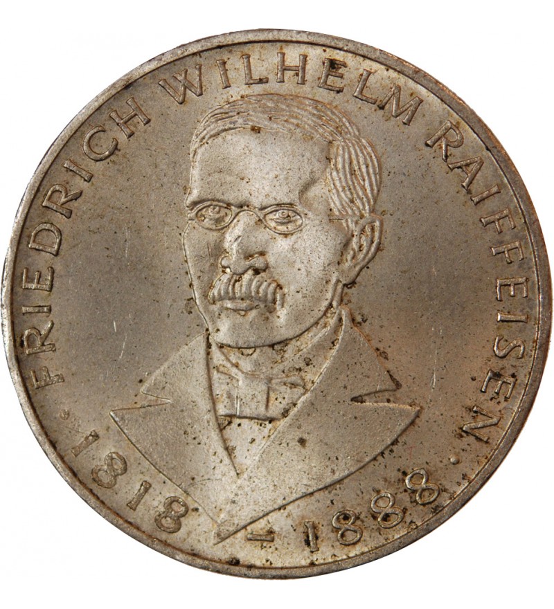 ALLEMAGNE - 5 MARK ARGENT 1968 J HAMBOURG - F.W. RAIFFEISEN