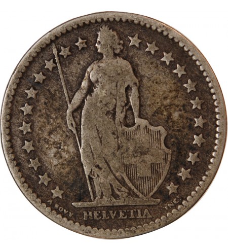 SUISSE - 2 FRANCS ARGENT 1875 B BERNE