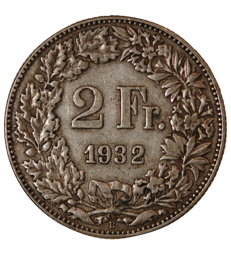 SUISSE - 2 FRANCS ARGENT 1932 B BERNE