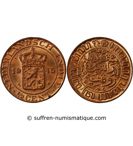 INDES ORIENTALES NÉERLANDAISES - 1/2 CENT 1945