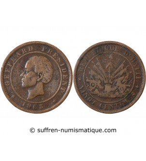 HAITI, GEFFRARD PRESIDENT - 20 CENTIMES 1863