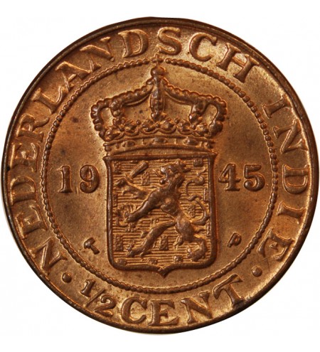 INDES ORIENTALES NÉERLANDAISES - 1/2 CENT 1945