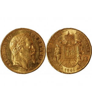 NAPOLEON II﻿I - 50 FRANCS OR 1866 A PARIS 2