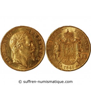 NAPOLEON II﻿I - 50 FRANCS OR 1866 A PARIS