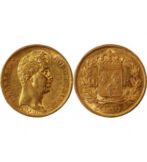CHARLES X﻿ - 40 FRANCS OR 1830 A PARIS﻿ 2