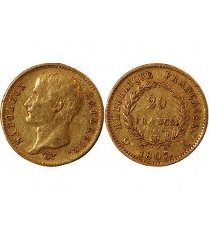 NAPOLEON Ier﻿ - 20 FRANCS OR 1807 A PARIS "Type Transitoire"﻿ 2