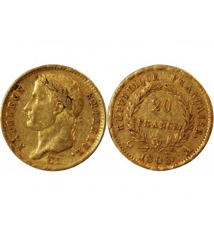 NAPOLEON Ier - 20 FRANCS OR 1808 A PARIS "Type République"﻿﻿ 2