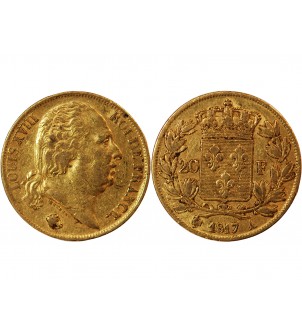 LOUIS XVIII - 20 FRANCS OR 1817 A PARIS﻿ 2