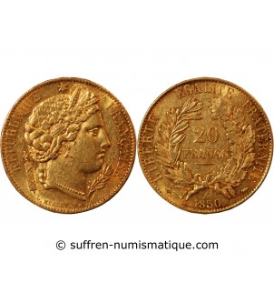 CERES ﻿- 20 FRANCS OR 1850 A PARIS﻿