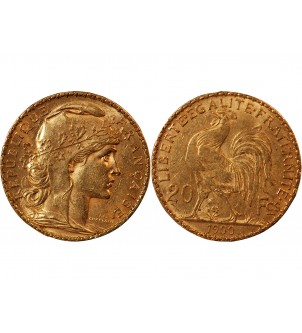 MARIANNE, COQ - 20 FRANCS OR 1900 2