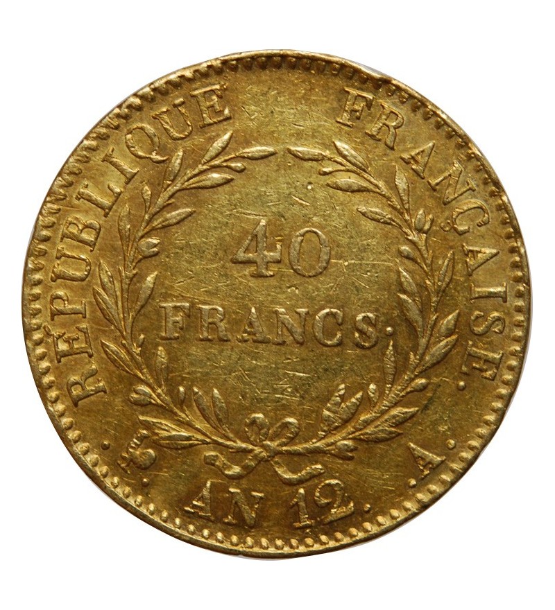 40 FRANCS OR BONAPARTE 1er CONSUL AN 12 A PARIS﻿
