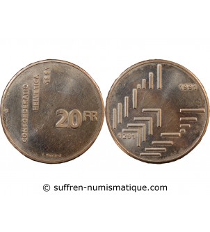 SUISSE - 20 FRANCS ARGENT 1991 B - CONFÉDÉRATION